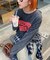 【UNISEX】NEWアシッドウォッシュ加工/裏毛ロゴスウェット