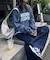 【UNISEX】NEWアシッドウォッシュ加工/裏毛ロゴスウェット