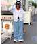 【UNISEX】アシッドウォッシュ加工ロゴジップパーカー