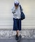 【UNISEX】アシッドウォッシュ加工ロゴジップパーカー