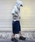 【UNISEX】アシッドウォッシュ加工ロゴジップパーカー