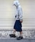 【UNISEX】アシッドウォッシュ加工ロゴジップパーカー