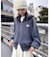 【UNISEX】アシッドウォッシュ加工ロゴジップパーカー