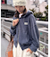 【UNISEX】アシッドウォッシュ加工ロゴジップパーカー