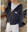 【UNISEX】アシッドウォッシュ加工ロゴジップパーカー