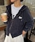 【UNISEX】アシッドウォッシュ加工ロゴジップパーカー