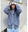 【UNISEX】アシッドウォッシュ加工ロゴジップパーカー