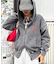 【UNISEX】アシッドウォッシュ加工ロゴジップパーカー