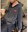 【UNISEX】アシッドウォッシュ加工ロゴジップパーカー