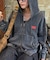 【UNISEX】アシッドウォッシュ加工ロゴジップパーカー