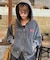 【UNISEX】アシッドウォッシュ加工ロゴジップパーカー