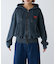 【UNISEX】アシッドウォッシュ加工ロゴジップパーカー