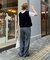 ≪3サイズ展開≫テックリネンワイドパンツ