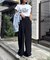 ≪3サイズ展開≫テックリネンワイドパンツ