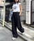 ≪3サイズ展開≫テックリネンワイドパンツ