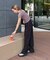 ≪3サイズ展開≫テックリネンワイドパンツ