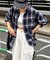 【ユニセックス】カラミオリオンブレーチェックシャツ