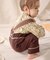 【BABY】【Qinn】サス付き配色ステッチリブパンツ