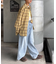 【UNISEX】モール混長袖チェックシャツ
