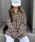 【UNISEX】モール混長袖チェックシャツ