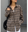 【UNISEX】モール混長袖チェックシャツ
