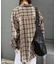【UNISEX】モール混長袖チェックシャツ