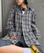 【UNISEX】モール混長袖チェックシャツ