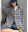【UNISEX】モール混長袖チェックシャツ