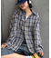 【UNISEX】モール混長袖チェックシャツ