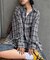 【UNISEX】モール混長袖チェックシャツ