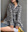 【UNISEX】モール混長袖チェックシャツ