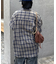 【UNISEX】モール混長袖チェックシャツ