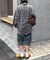 【UNISEX】モール混長袖チェックシャツ