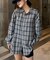 【UNISEX】モール混長袖チェックシャツ