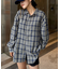 【UNISEX】モール混長袖チェックシャツ