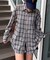 【UNISEX】モール混長袖チェックシャツ