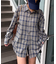 【UNISEX】モール混長袖チェックシャツ