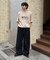 【ユニセックス】アニマル柄犬サマーニット半袖Tシャツ