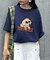 【ユニセックス】アニマル柄犬サマーニット半袖Tシャツ