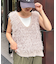 Vネックループフリンジベスト