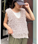 Vネックループフリンジベスト
