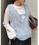 Vネックループフリンジベスト