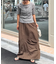 光沢ナイロンリメイク風ミリタリースカート