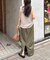 光沢ナイロンリメイク風ミリタリースカート