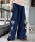 H.Sレースフラワーカットワイドデニム