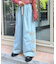 H.Sレースフラワーカットワイドデニム