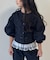 【KIDS】【India】カットワークレースクロップド丈カーデ