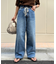 【HENRY】vintagedenim/ウエスト紐ベルト付きワイドデニム