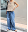 【HENRY】vintagedenim/ウエスト紐ベルト付きワイドデニム