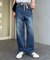 【HENRY】vintagedenim/ウエスト紐ベルト付きワイドデニム
